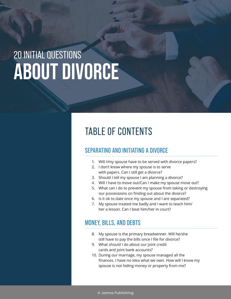 20 Initial Questions About Divorce