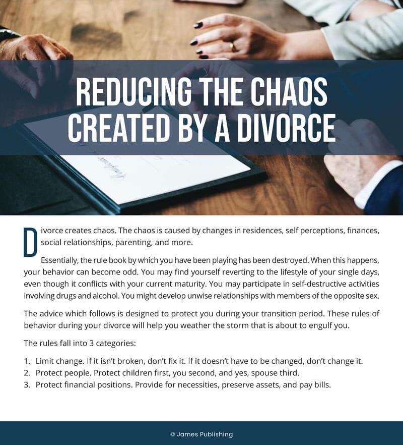 Reducing The Chaos Created By A Divorce