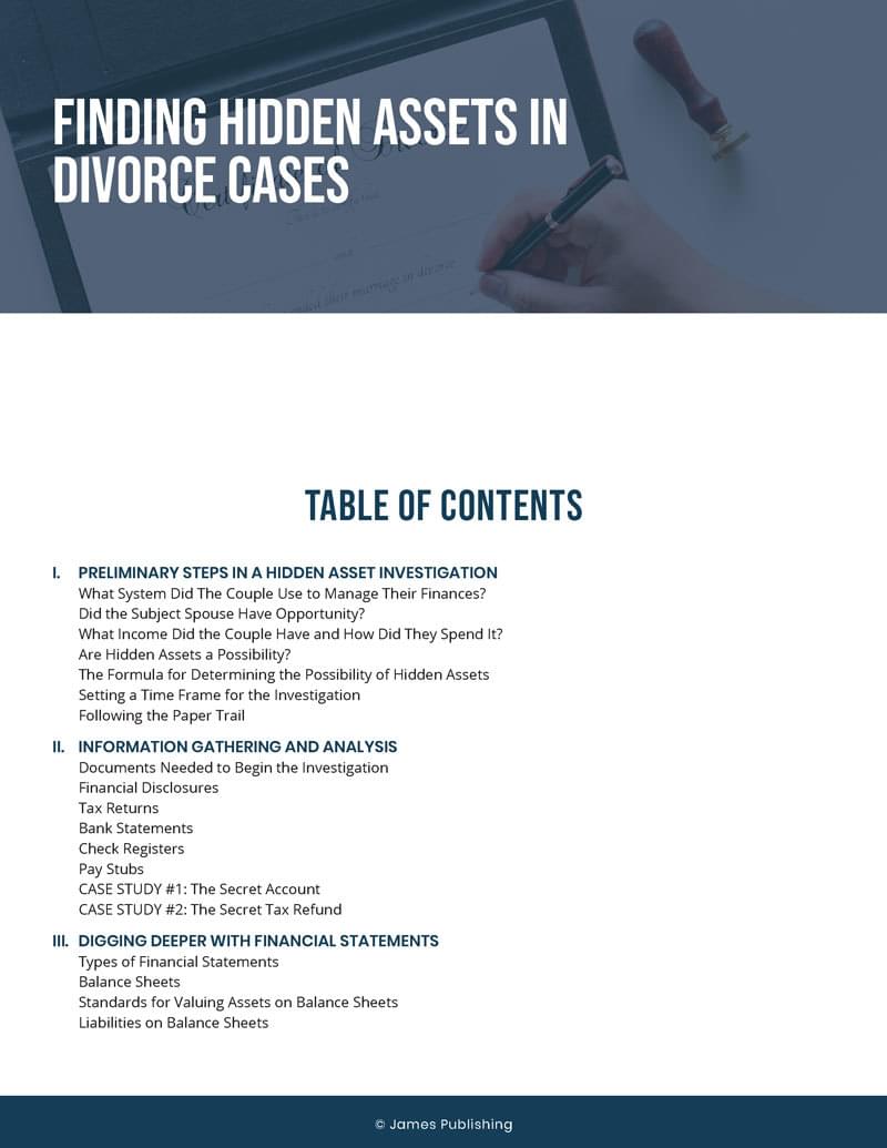 Finding Hidden Assets in Divorce Cases