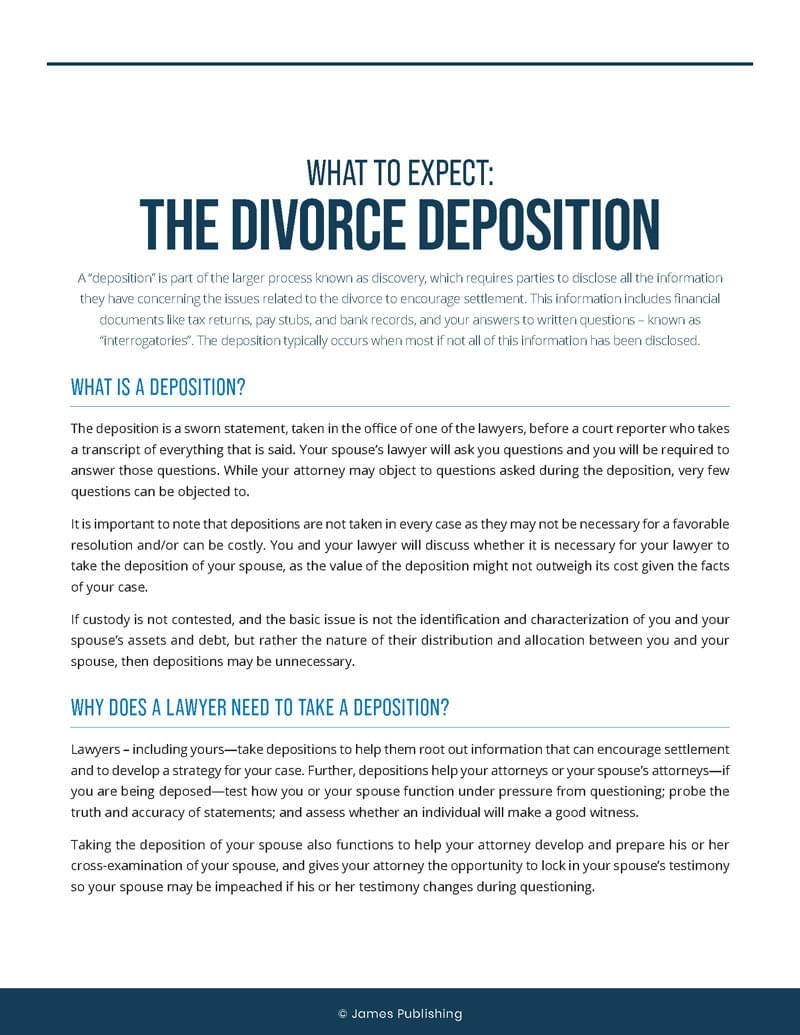 What To Expect: The Divorce Deposition